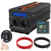 EDECOA Inverter 24v 220v ONDA PURA 2000w 2x USB Schermo LCD e telecomando Convertitore camion 24v 230v onda pura 2000w Transformatore di tension