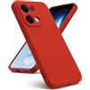 Oududianzi - Cover Compatibile con Oppo Reno 13 5G [Cover in Silicone Liquido] [Interno in Microfibra] Gomma Gel di Silicone Liquida Antiurto Custodia Protettiva - Rosso
