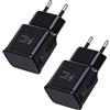 AOKUTDA 2-Pack Caricatore USB per Samsung Galaxy S8 S9 S10 S20 S21 FE S22 S23 Plus Note 8 A13 A14 A20 A50 A53 A54 A34 A14 A13 M33 M14 Z Flip3,Ricarica Rapida Caricatore Cellulare e altri Smartphone