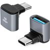 Seminer Adattatore da USB C a USB 3.1 OTG a 90 Gradi (2 Pack), Adattatore USBC Tipo C Maschio a USB Femmina ad Angolo Destro, Trasferimento Dati 10G per Smartphone, Tablet, Laptop