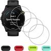Eirltiy [4 Pezzi Vetro Temperato per Garmin Forerunner 255/255 Music 46mm Pellicola Protettiva + [4 Pcs] Tappi Antipolvere in Silicone, Vetrino Schermo Film Durezza 9H Screen Protector Antigraffio
