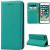Copmob iPhone 7/8/SE 2020/SE 2022 Cover,Flip Vera Pelle Portafoglio Custodia in Pelle Genuine,[4 Slots][Chiusura Magnetica],Custodie Libro Case Cover per iPhone 7/8/SE2/SE3 - Cielo Blu