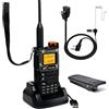 HYSHIKRA Quansheng UV-K5 (8) VHF UHF walkie talkie portatile FM NOAA UV-K6 Radio bidirezionale per esterni/magazzino e logistica/navigazione/produzione industriale (nero, con auricolare a tubo trasparente)