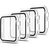 Simpeak 4 Pezzi Cover Compatibile con Apple Watch Series 6/5/ 4/ SE/ SE2/ SE3 40mm, Custodia Caso con Vetro Temperato HD Pellicola Protettiva, Anti-Graffio Full Protezione