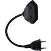 YINGAYOU Prolunga Elettrica Europea 2.5A 250V 625W Cavo Prolunga con Spina Europea 2x0.75 mm², per Elettrodomestici, Lampada, TV, PC (Nero, 0,3 m)