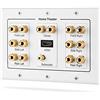 Fosmon Altoparlanti Multimediali Wallbox Scatola di Derivazione a Muro con Spina a Banana Prese & 1 HDMI | Audio Surround 7.1 e Subwoofer Home Cinema