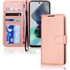 TECHGEAR Moto G13 / G23 Cover - Custodia Portafoglio in Pelle Sintetica con TPU Antiurto, Funzione di Supporto con Slot per Schede e Cinturino da Polso per Motorola Moto G13 / G23