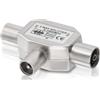 Bingfu Splitter Satellitare 2 Vie Doppia Antenna TV, Accoppiamento a T | TV 1 Mascho (Spina) a 2 Femmina (Presa), Ripartitore Distributore 2 Uscite, Connettore Adattatore Coassiale