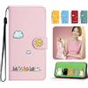 Nbziyoo Custodia per Google Pixel 9a, pieghevole, grazioso gatto in pelle PU, con scomparto per carte di credito, funzione leggio magnetica, protezione dalle cadute per Pixel 9a, rosa