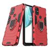 MaiJin Compatibile con OnePlus Nord N10 5G Cover, Custodia Armor Anello Cavalletto (Funziona con il Supporto Magnetico per Auto) Case Paraurti (Rosso)