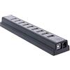 REY HUB 10 porte USB, adattatore multiconnettore, nero