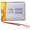 Liter energy battery Batteria 652025 LiPo 3.7V 260mAh 0.962Wh 1S 5C Liter Energy Battery per l'elettronica Ricaricabile Telefono Portatile Smartwatch Orologio - Non adatto per Radiocomando 26x20x7mm (260mAh|652025)