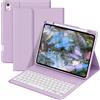 GKABXY Custodia con tastiera iPad A16 11° generazione 11/10,9 pollici 2025/2022, supporto per penna integrato con copertura per supporto pellicola Bluetooth, tasti di accesso rapido, QWERTZ, viola
