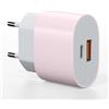 AOKUTDA Caricabatterie Rapido USB C 25W, Alimentatore 2 Porte USBC per iPhone 17/16/16 Pro/16 Pro Max/16 Plus/15 14 13 12 11 Pro Max X XS, Samsung S25 S24 S23 S22 Ultra S10 S9 S8 (Rosa 1 Pezzo)