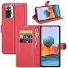 Fertuo Cover per Xiaomi Redmi Note 10 Pro, Custodia Portafoglio Cover a Libro in Pelle Flip Case con Silicone Bumper, Fibbia Magnetica, Porta Carte, per Redmi Note 10 Pro, Rosso