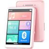 Oilsky 128GB Lettore MP3 Bluetooth 5.4, Oilsky 2,4 pollici Full Touchscreen MP3, Lettore di Musica Portatile con Altoparlanti e Radio FM, Sport Lettore MP3 per Bambini (Rosa)