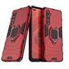 MaiJin Compatibile con OPPO Realme X50 Pro 5G Cover, Custodia Armor Anello Cavalletto (Funziona con il Supporto Magnetico per Auto) Case Paraurti (Rosso)