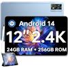 OUKITEL OT5S Android 14 Tablet 12 Pollici - 12GB RAM+256GB (2TB TF) Gaming Tablet, 8250mAh, 2.4K Display, Widevine L1, Octa-core, 12MP 5G Tablet PC 4G LTE /5G WiFi/GMS/GPS/BT5.0/18W PD