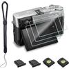 Gmili 3 Pezzi Pellicola protettiva per Fujifilm X-M5/ Fuji X-E5, HD Chiaro Anti Graffio Pellicola in Vetro Temperato con Copertura per Slitta + Livello Della Slitta Calda + Cinturino da Polso