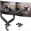 ErGear Braccio Monitor, Braccio Monitor Doppio Regolabile per Schermi 13-32″, Supporto Monitor Scrivania Computer a Installazione Rapida con VESA, Carico Massimo 9 kg, VESA Max 100x100mm