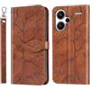MUMOYAN Cover per Xiaomi Redmi Note 13 Pro Plus 5G/ Note 13 Pro+ 5G Custodia Cover in Pelle Portafoglio a Libro con Fiori Disegni Porta Carte Magnetica Cover Flip Case Cuoio Antiurto Custodia -Marrone