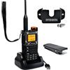 HYSHIKRA Quansheng UV-K5 (8) VHF UHF walkie talkie portatile FM NOAA UV-K6 Radio bidirezionale per esterni/magazzino e logistica/navigazione/produzione industriale (nero, con supporto per radio)