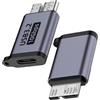 Sangcca 10Gbps Cavo USB C a Micro B,2PCS Adattatore Type-C a Micro USB 3.0,Lega di Alluminio,Cavo USBC to Type B Micro Compatibile con Toshiba,Seagate,WD,Galaxy S5 Note 3,HDD ecc