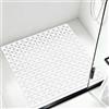 Lurowo Tappetino da doccia antiscivolo, grande tappetino da bagno quadrato 70 x 70 cm con ventose, tappetino da bagno antibatterico lavabile per la doccia, vasca da bagno (bianco puro B)