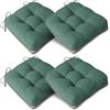 AddGrace Set di 4 cuscini per sedia, 40 x 40 cm, morbidi cuscini da 10 cm, colore verde profondo