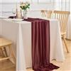 Ardjxue Runner da Tavolo Chiffon Rosso Vino 75 x 300 cm Elegante Runner Tavola Primavera Moderno Lavabili Tovaglia Decorazione per Matrimoni Festa Matrimoni Festività Compleanno Baby Shower