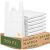 Zenic | Sacchetti Trasparenti Per Alimenti | 35x50 Cm Pack 200 Unità | Shopper Plastica con Manici per Spesa | Frutta e Verdura, Macelleria, Pescheria, Congelatore, Negozio e Casa