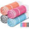 Nuenen 4 Teli da Mare Morbidi 90 x 200 cm Grande Telo da Spiaggia Assorbente Asciugamano Hammam Turco Leggero Compatto per Bagno Yoga Sauna Spa Sport Piscina Palestra Adulti, 4 Colori (Multicolore)