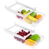 Viesap Cassetti Per Frigorifero, 2PCS Organizer Per Frigorifero Dal Design Unico, Con Cassetti Estraibili E Ripiani Per Frigorifero, Organizer Frigorifero Salvaspazio, Contenitore Per Frutta Verdura.