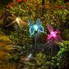 CDIYTOOL Confezione da 3 luci solari da giardino, a LED multicolore, a forma di libellula, farfalla, colibrì, luci per esterni, decorazione per feste, prato, cortile, vialetto