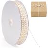 G2PLUS 100m Cordoncino in Cotone：2mm corda in cotone,Spago Intrecciato Oro e bianco,Cordoncino da Regalo Decorazioni per Fai-da-te,Natale,Baker Twine Artigianale,Imballaggio Manuale
