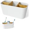 ZephyrCraft Porta Spazzolini Bagno in Bambù, Porta Spazzolini Bagno Multifunzione a 5 Scomparti, Organizer Scrivania Multifunzione Perfetto per Spazzolini Elettrici e Dentifricio