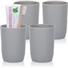 AstraLoom Set di 4 bicchieri per spazzolini, impilabili, 280 ml, per bagno e viaggi, colore: grigio AstraLoom