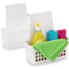 com-four® 2X Cestino sospeso in plastica, Organizer Resistente per Cucina, Bagno e Armadio, scaffale Leggero da Appendere alle Porte
