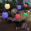 Tacobey Catena Luminosa Esterno Solari con 20 G40 Bianco Lampadine, 【Ricarica USB】, 10M 100 LED Luci da Esterno Solare Giardino, Impermeabile, 8 Modi, Decorative Per Giardino, Patio (Multicolore)