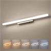 Yafido 60CM Luce Specchio Bagno LED, 5 Temperature di Colore IP44 Applique Bagno 230V, 14W 1230LM Cromo Lampada, Barra di Illuminazione LED in Acrilico, 2700K 3500K 4000K 5000K 6000K