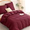 WAVVE Set di biancheria da letto, 3 pezzi, copripiumino 200 x 200 cm e federe da 80 x 80 cm, in microfibra, con chiusura lampo, morbido e antirughe, 2 x 2 m, Rosso