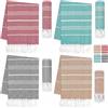 Nuenen 4 Teli da Mare Morbidi 90 x 200 cm Grande Telo da Spiaggia Assorbente Asciugamano Hammam Turco Leggero Compatto per Bagno Yoga Sauna Spa Sport Piscina Palestra Adulti, 4 Colori (Elegante)