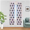 GIRASOLE HOME GIRASOLE Coppia Tendine semitrasparenti con Fiori Stampati 1 Telo 2 Pannelli 70x240cm con Passanti (Rosso, 70_x_240cm)
