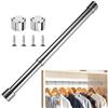 Jidyllic Asta appendiabiti regolabile in acciaio inox, 31-51 cm, asta telescopica senza foratura, asta appendiabiti regolabile per guardaroba