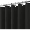 VANZAVANZU Tenda da Doccia Impermeabile con Ganci in Metallo Tenda da Bagno in Tessuto Lino Poliestere Antimuffa per Vasca da Bagno Stanza Bagnata Box Doccia - 152 x 214cm (Nero)