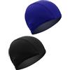 KQOZG Cuffia da Nuoto in Tessuto - Confortevole, Resistente ed Estremamente Elastica, Adatta per Uomo e Donna (Blu + Nero)
