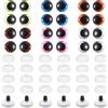PATIKIL 20mm Occhi Sicurezza Lampeggianti, 60Pz Occhi Lunari Occhi Sicurezza Realistici Colorati Uncinetto per Decorazioni Accessori per Uncinetto Artigianato, 6 Colori