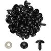 PATIKIL 16mm Occhi di Sicurezza, 150 Set Occhi in Plastica per Artigianato con Rondelle Occhi di Sicurezza per Animali di Peluche Cucito DIY Creazione Artigianale, Nero