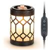 Staymoment Lampada profumata elettrica per cera con timer: Candle Warmer per cera profumata oli essenziali diffusore di aromi, luce notturna domestica docor moderna, colore nero