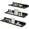 SONGMICS CUSTOS Collezione - Scaffali da Parete in Metallo, Set di 3 Ripiani galleggianti, Stile Industriale, per Decorazioni, cornici fotografie, soprammobili, 6 Viti Incluse, Multipli, Nero LFS12BK
